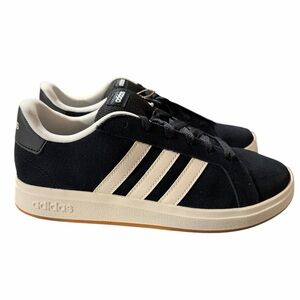 Adidas Grand Court 00s K Black White Suede Sneakers Kids 4.5 NEW